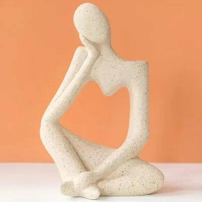 Image de Décoration en céramique blanche pour le salon, 19 cm