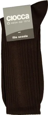 Immagine prodotto di Calza uomo CIOCCA un paio di calze lunghe alte in puro costone filoscozia a coste articolo 350, TAGLIA 12 - PIEDE 44, Cotone 100%