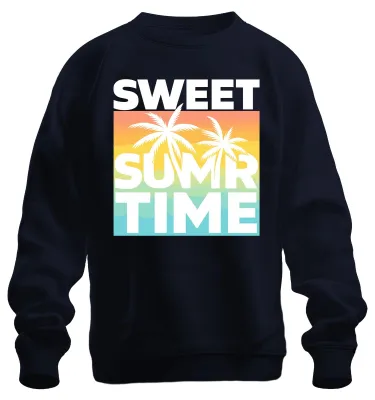 Zdjęcie produktu dla Sweet Summer Time Palmen Sonnenuntergang Strand Urlaub Retro Uni  Bluza Pullover, Granatowy, M