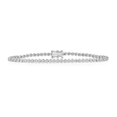 Produktbild von Wunderschönes 18 Karat (750) Weißgold Damen - Diamant Tennis Armband Brillant-Schliff 1.59 Karat GH - SI1 - 7 Gramm; TRS38264