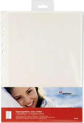 Produktbild von Walther Fotoblätter 10 Blätter selbstklebend, weiß       DS118