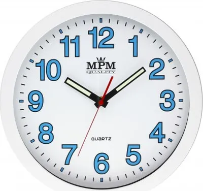 Obrázok produktu pre Nástenné hodiny MPM, 3104.0000 - biela/biela, 30cm