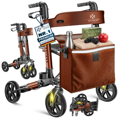 Produktbild von KESSER® Rollator Aluminium faltbar, höhenverstellbar & bis 136 kg belastbar