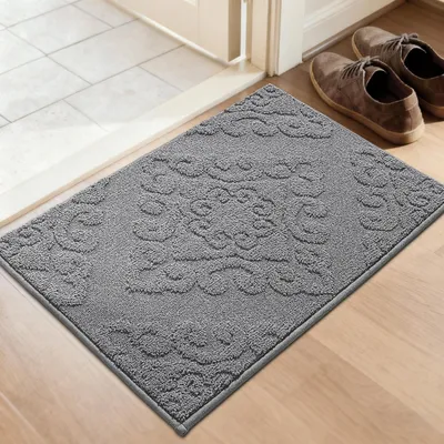 Produktbild von Fußmatte Innen Schmutzfangmatte Grau 50 x 80 cm Polyester rutschfest