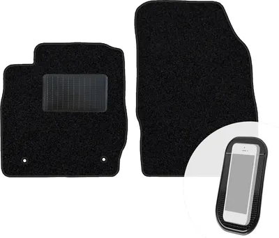 Produktbild von moto-MOLTICO Vorne Fußmatten Auto Velours Autoteppiche Schwarz Automatten Set 2-teilig passend für Ford Fiesta 2011-2017