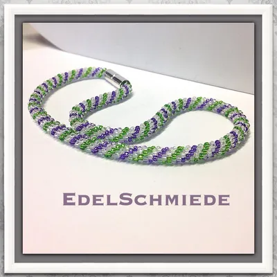 Produktbild von Häkelkette aus Glasperlen 925/- Bajonettschließe