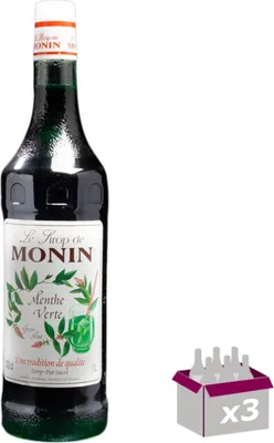 Produktbild von Lot de 3 Sirop Monin - Menthe 1L