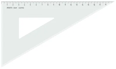 Produktbild von Aristo Dreieck 60 Grad mit Facette Hypotenuse 22.6 cm, Teilung 19.6 cm
