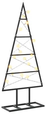 Image de Arbre de Noël en métal vidaXL KUOPIO, 60 cm, éclairage blanc chaud