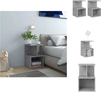 Obrázek produktu pro vidaXL Noční stolky 2 ks. Betonově šedé 35x35x55 cm materiál na bázi dřeva - Noční stolky