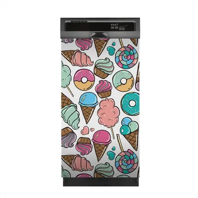 Produktbild von Aufkleber sticker 45x80 cm Dekorative folie Spülmaschine - süße Eis und Krapfen