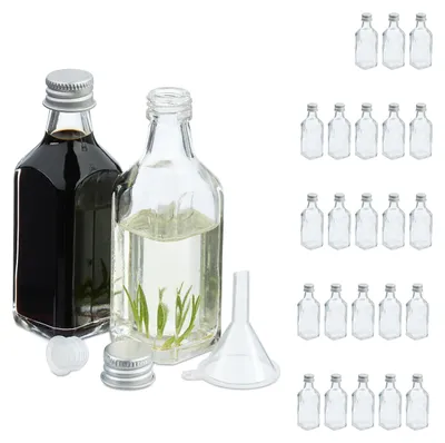 Gläserne Fläschchen 25er Set 50 ml mit Metalldeckel