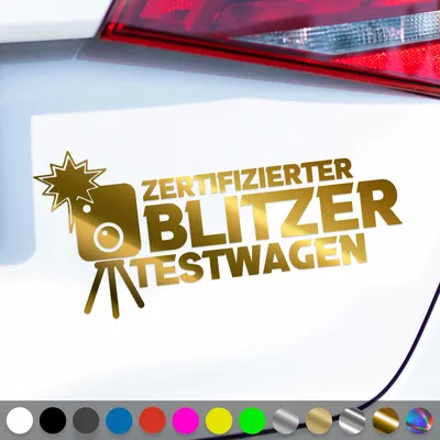 Produktbild von PantherPixel er Aufkleber Testwagen Sticker Auto Geschenkidee Farbe Chrom-Gold