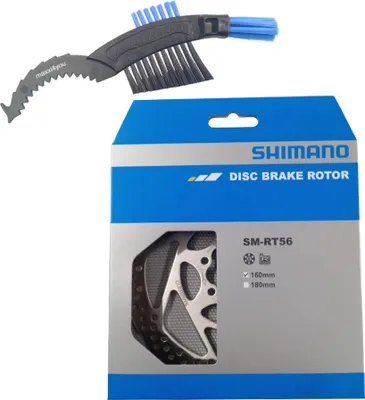 Immagine prodotto di Disco freno per bicicletta Shimano SM-RT56 160 mm in argento, incl. spazzola per catena maxxi4you