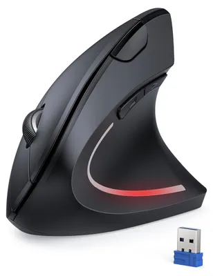 Produktbild von TECKNET Wireless Vertikale Ergonomische Maus, 4800 DPI 6 Tasten Kabellose Optische Maus, 2.4G USB Vertical Ergonomic Optical Mouse Kabellos für Windows und Mac OS