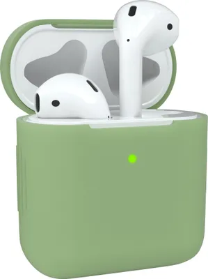 Produktbild von EAZY CASE - Schutzhülle für AirPods 1 & 2 Hülle Grün Silikon Case Stoßfest mit Deckel Schutz Antikratz Etui Cover rutschfeste Silikonhülle für Airpod Pro 1. / 2. Generation Silikoncase in Pastellgrün