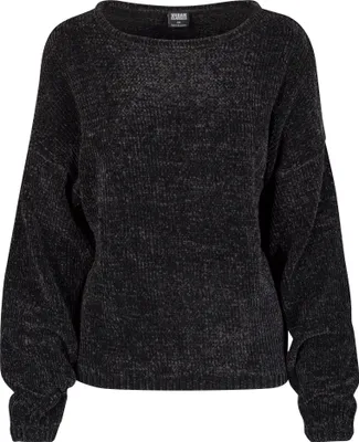 Produktbild von Urban Classics Sweatshirt Damen Ladies Oversize Chenille Sweater schwarz S