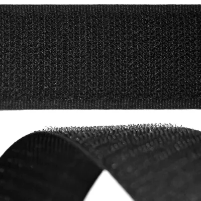 25m Hakenband Klettverschluss, schwarz 50mm