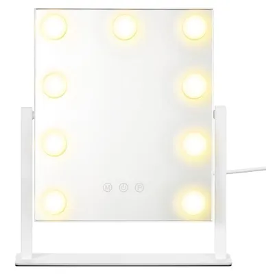 Image de Miroir de maquillage avec éclairage LED ettactile | Blanc | 30,5 x 6,5 x 36 cm