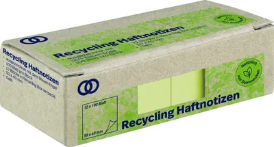 Produktbild von Soennecken Haftnotiz oeco 5874 RC 50x40mm 100Bl. gelb 12St.