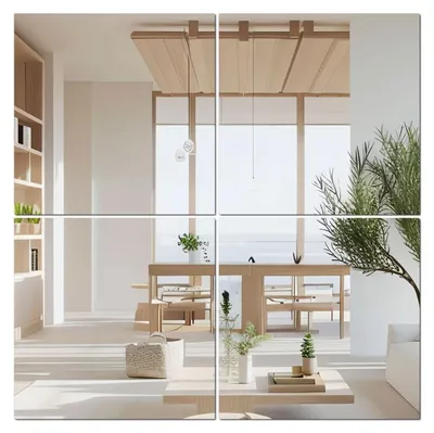 Immagine prodotto di Piastrelle specchio in vetro, 20x20 cm, autoadesive, alta definizione, ideali per decorazioni fai-da-te da parete, confezione da 4 pezzi
