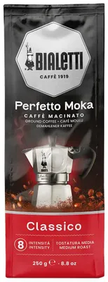 Obrázek produktu pro Bialetti Perfetto Moka Classic, 250 g, Středně pražená, Káva, 50% Arabica, 50% Robust, Taška