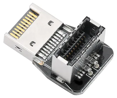 Imagen del producto de Adaptador frontal para placa base de PC, con conector USB 3.1 de 10G y ángulo de 90 grados, convertidor PH74A