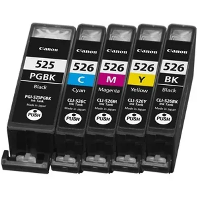 Produktbild von Canon CLI-526 BK/C/M/Y Tinte + Fotopapier Value Pack, Standardertrag, Schwarz, Cyan, Gelb, Magenta, 4 Stück(e), Multipack
