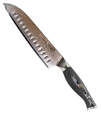 Santoku-Messer, Damast, 19 cm Klinge, 33 cm Gesamtlänge