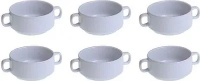 Produktbild von Porzellan - Suppentasse 6er Pack m. Henkelgriffen