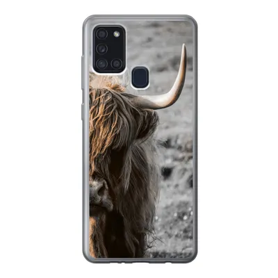 Produktbild von MuchoWow® Handyhülle Schutzhülle Hülle für Samsung Galaxy A21s Schottische Highlander - Kühe - Natur Silikon Softcase Handy Hülle - Hartschale