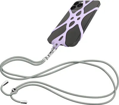 Image de Chaîne pour smartphone, sangle réglable en nylon avec fixation universelle - Violet