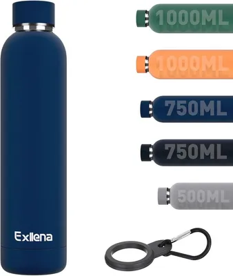 Isolierwasserflasche 750 ml - Doppeltwandig und auslaufsicher für kalte und warme Getränke