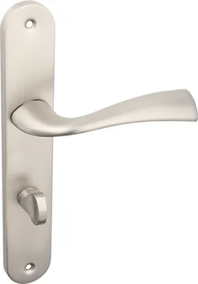 Zdjęcie produktu dla Klamka drzwiowa Malta WC satyna mat, Kuchinox, 130 mm, aluminium, classic design, do drzwi wewnętrznych 38-45 mm, montaż w zestawie