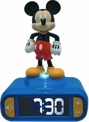 Produktbild von Digitaler Mickey Mouse Wecker, 3D Nachtlicht, Soundeffekte, 6 Alarmsounds, Schlummerfunktion