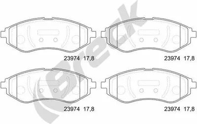 Produktbild von BRECK Bremsbeläge Satz Vorne Bremsklötze für CHEVROLET Aveo / Kalos Schrägheck (T250, T255) 23974 00 702 00