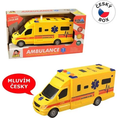Imagen del producto de Ambulancia de juguete con volante inercial, con luces y sonidos, 8 unidades