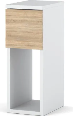 Zdjęcie produktu dla Szafka Nocna Stolik Wąski Do Sypialni Z Szufladą 20Cm Biały Dąb Sonoma