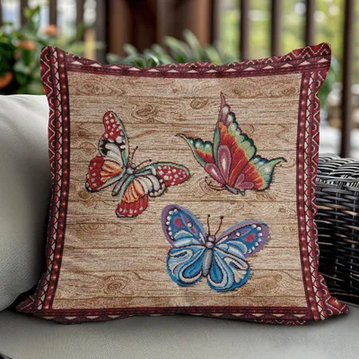 Produktbild von Jedeka Gobelin Kissenhülle Schmetterlinge 45x45 cm Dekokissen