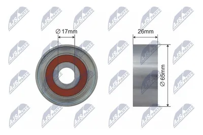 Produktbild von NTY Spannrolle Keilriemen RNK-ME-015 passend für MERCEDES-BENZ A-Klasse (W169) 26mm 17mm 65mm