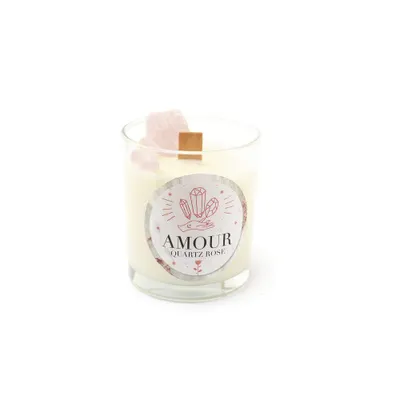 Image de Kit bricolage bougie énergie et amour - Quartz rose / Vanille