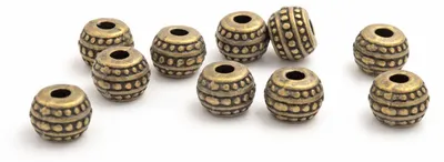 Produktbild von Vintageparts Zwischenperle Rondelle antik bronzefarben 7 mm für Ohrhänger und Perlenketten, 10 Stück