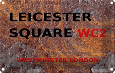 Produktbild von vianmo Blechschild 20x30 cm Westminster Leicester Square WC2 Abenteuer Reisen England Urlaub