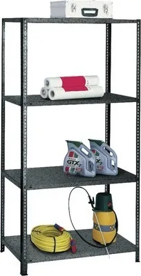 Produktbild von Schraubregal Schulte grau 200x100x50 cm 4 Böden geteilte Winkelprofile Tragkraft 340 kg