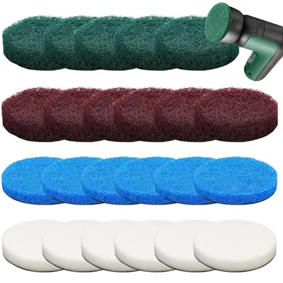 Image de Têtes de brosse de nettoyage - Coffret de 24 pièces pour brosses de nettoyage sans fil - Embouts universels - Lot de 24 pièces
