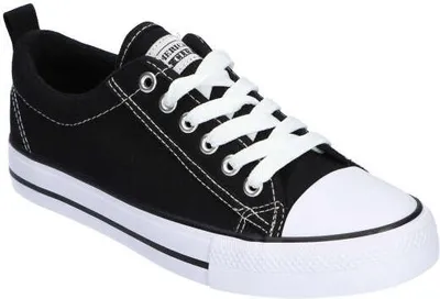 Produktbild von AMERICAN CLUB LH09 Original Sneakers, luftige Sneakers, Schnürung Segeltuch Turnschuhe, Schwarz 39