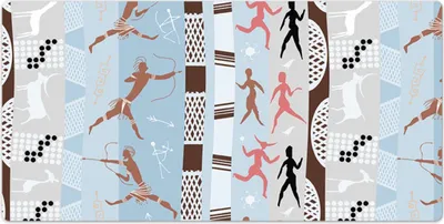 Produktbild von Laptop Schreibtischmatte - Mauspad - 120x60 cm - Tischunterlage - Afrikanische Gemälde