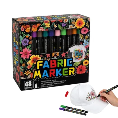 Image de 48 marqueurs textiles pour la création artistique