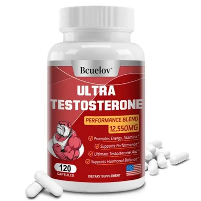 Obrázek produktu pro Ultra Testosteron 12,550 mg (120 kapslí) doplněk stravy, zdraví mužů, energie, vytrvalost, síla, libido, svaly, metabolismus