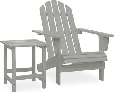 Produktbild von Adirondack-Gartenstuhl mit Tisch Massivholz Tanne Grau , Gartenmöbel-Sets Design 2024
